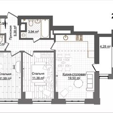 Квартира 60,6 м², 2-комнатная - изображение 2