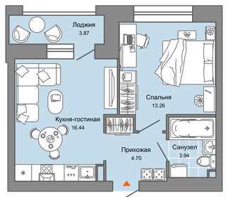 Квартира 40 м², 2-комнатная - изображение 1