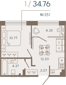38,2 м², 1-комнатные апартаменты 17 223 586 ₽ - изображение 39