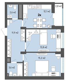 60,6 м², 2-комнатная квартира 7 392 594 ₽ - изображение 17