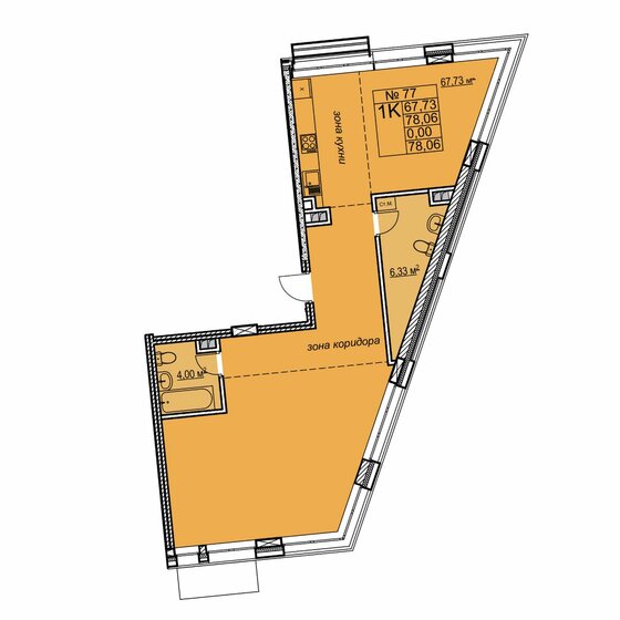 78,1 м², 2-комнатная квартира 27 330 000 ₽ - изображение 1