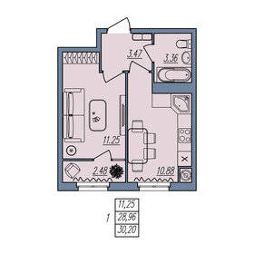 30,5 м², 1-комнатная квартира 1 700 000 ₽ - изображение 17