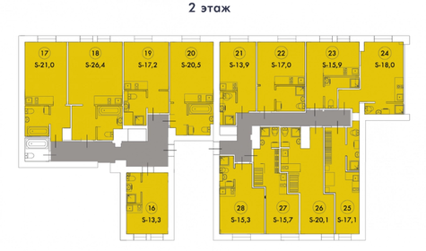 20,1 м², апартаменты-студия 6 030 000 ₽ - изображение 57