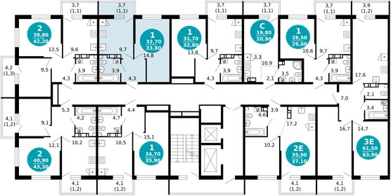 33,8 м², 1-комнатная квартира 19 500 000 ₽ - изображение 126