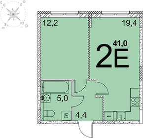 Квартира 41 м², 1-комнатная - изображение 1