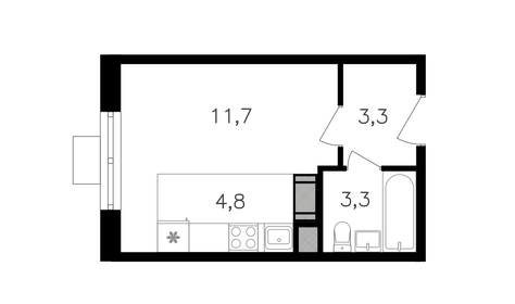 Квартира 23,1 м², студия - изображение 1