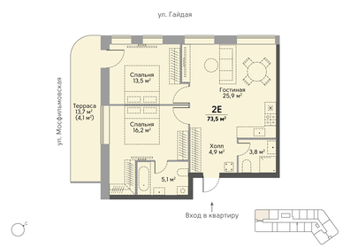 87,5 м², 2-комнатная квартира 70 740 000 ₽ - изображение 29
