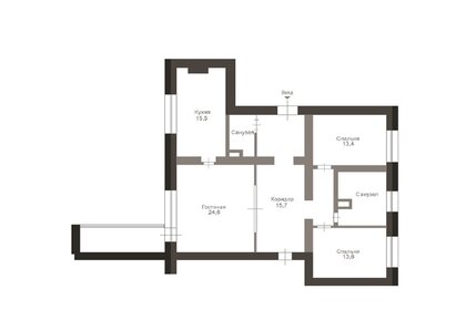 Квартира 114,9 м², 3-комнатная - изображение 2