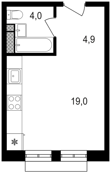 27,9 м², квартира-студия 11 536 650 ₽ - изображение 21