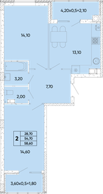 58,3 м², 2-комнатная квартира 6 879 400 ₽ - изображение 29