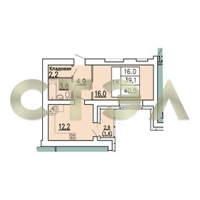 Квартира 40,5 м², 1-комнатная - изображение 1