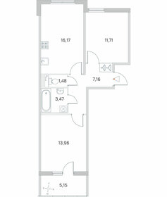 Квартира 55,5 м², 2-комнатная - изображение 1