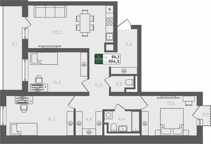 121,9 м², 3-комнатная квартира 10 560 000 ₽ - изображение 15