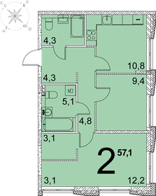 56,1 м², 2-комнатная квартира 7 850 460 ₽ - изображение 29