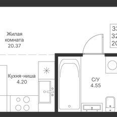 Квартира 33,1 м², студия - изображение 3