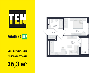 Квартира 36,3 м², 1-комнатная - изображение 1