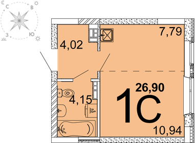 27,2 м², квартира-студия 3 885 301 ₽ - изображение 12