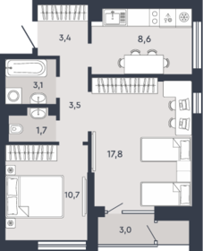 Квартира 50,3 м², 2-комнатная - изображение 2
