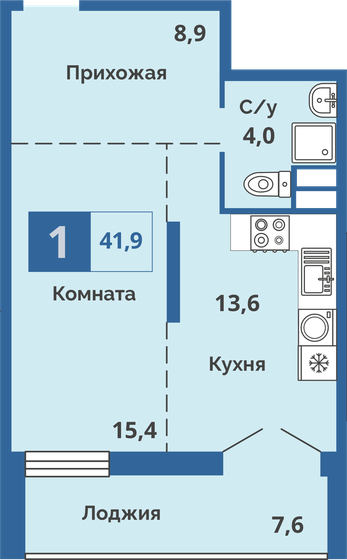 37,5 м², 1-комнатная квартира 6 562 500 ₽ - изображение 23