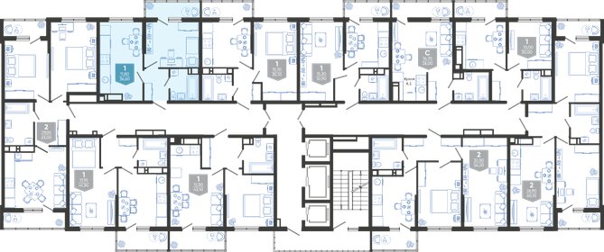 36,6 м², 1-комнатная квартира 7 365 750 ₽ - изображение 42