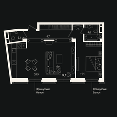 Квартира 67,8 м², 2-комнатная - изображение 2