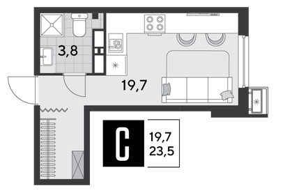 23,4 м², квартира-студия 3 450 000 ₽ - изображение 79