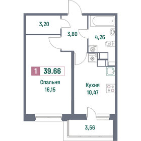 Квартира 39,7 м², 1-комнатная - изображение 1