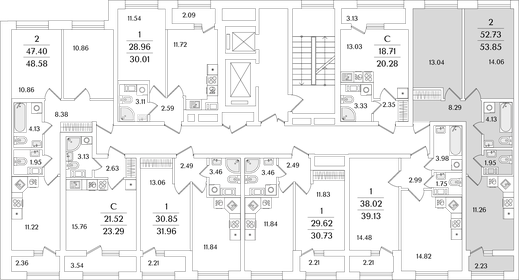 55,3 м², 2-комнатная квартира 14 200 000 ₽ - изображение 73