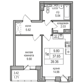 39,8 м², 1-комнатная квартира 7 200 000 ₽ - изображение 78