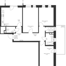 Квартира 101,7 м², 3-комнатная - изображение 3