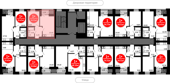 34,5 м², 1-комнатная квартира 5 176 500 ₽ - изображение 25