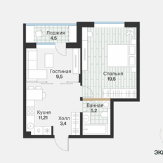 Квартира 50,5 м², 1-комнатная - изображение 5