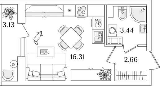 26,9 м², квартира-студия 5 800 000 ₽ - изображение 76