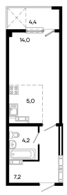 Квартира 34,8 м², студия - изображение 1