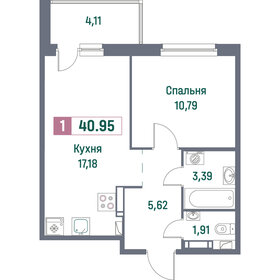 41,2 м², 1-комнатная квартира 7 498 400 ₽ - изображение 6