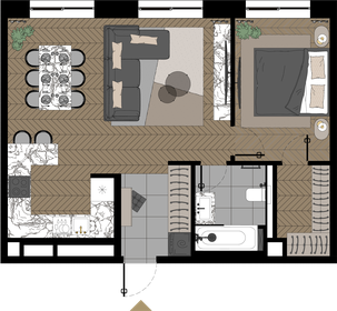 56,3 м², 1-комнатные апартаменты 31 439 540 ₽ - изображение 32