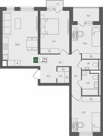 115,2 м², 3-комнатная квартира 8 200 000 ₽ - изображение 94