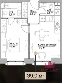 Квартира 39 м², 1-комнатная - изображение 1