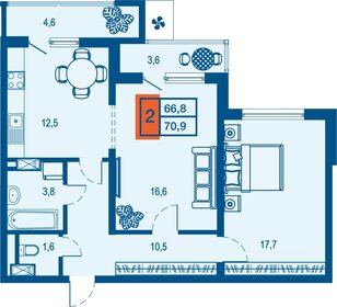 107 м², 4-комнатная квартира 10 490 000 ₽ - изображение 103