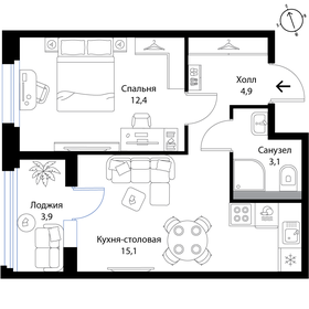 37,5 м², 2-комнатная квартира 6 787 500 ₽ - изображение 29