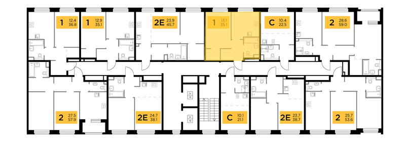 31,6 м², 1-комнатная квартира 5 500 000 ₽ - изображение 101