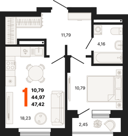 47,9 м², 1-комнатная квартира 6 535 200 ₽ - изображение 26