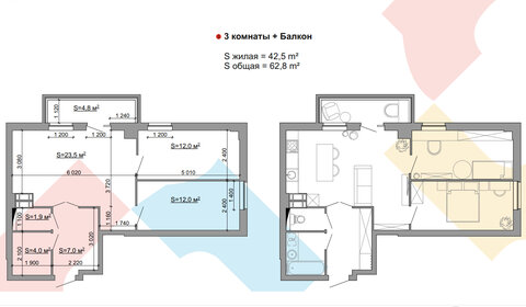 73,3 м², 3-комнатная квартира 14 000 000 ₽ - изображение 77