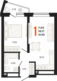 41,1 м², 1-комнатная квартира 6 300 000 ₽ - изображение 55