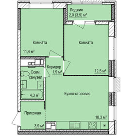 54,3 м², 2-комнатная квартира 4 913 000 ₽ - изображение 7