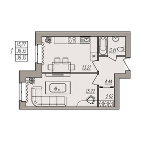 44 м², 1-комнатная квартира 5 250 000 ₽ - изображение 55