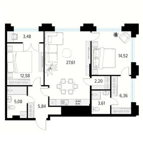 Квартира 79,5 м², 2-комнатная - изображение 1