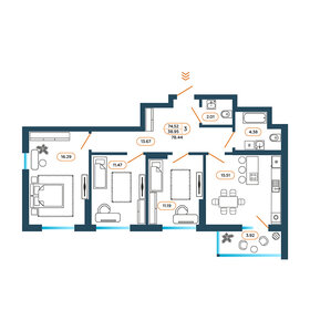 78 м², 3-комнатная квартира 5 910 000 ₽ - изображение 49