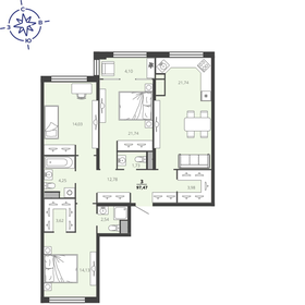 101 м², 3-комнатная квартира 9 380 000 ₽ - изображение 62