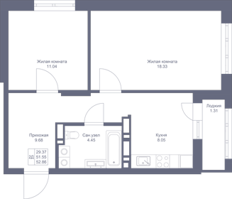 52,9 м², 2-комнатная квартира 10 783 440 ₽ - изображение 65